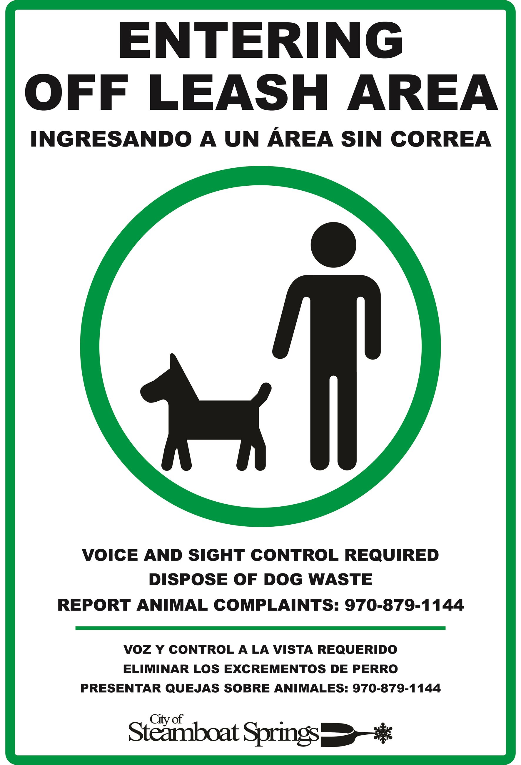 Off-Leash Signage-Enter