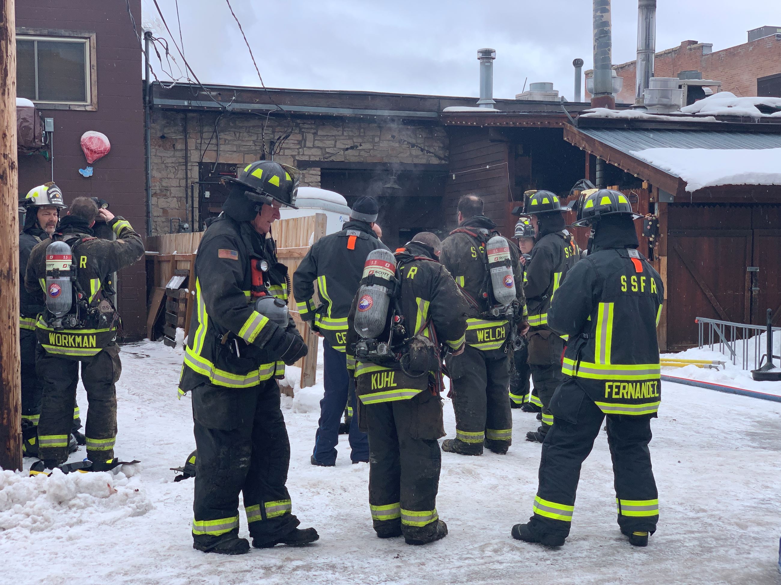 Photo of Firefighters after a call