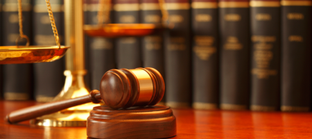 Gavel and law books
